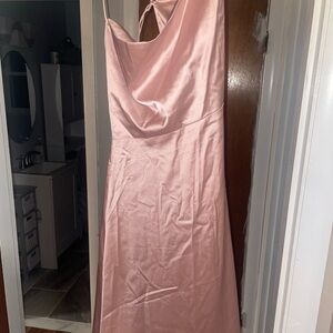 Elegant Pink Satin Dress